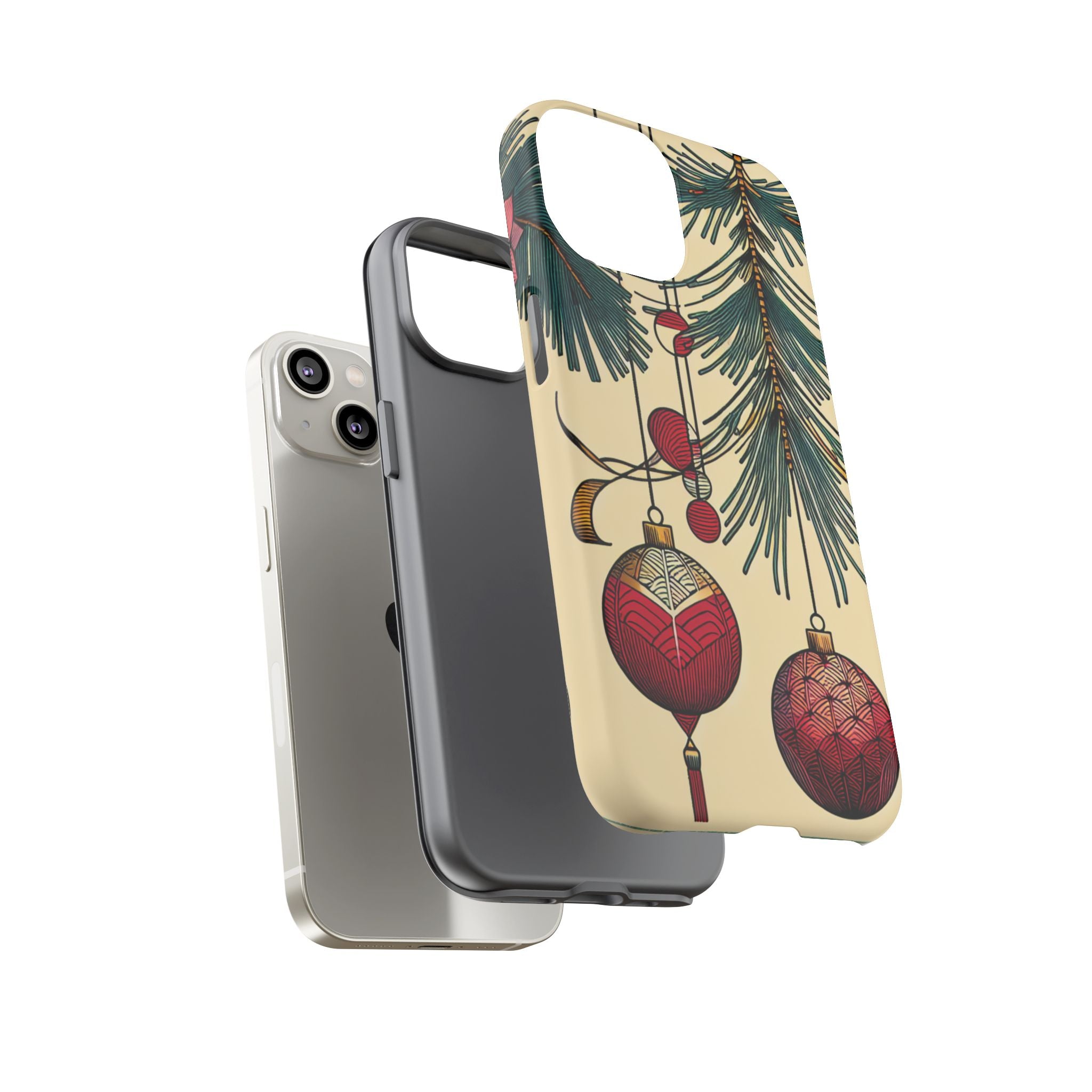 Christmas Phone Case with Ornament Design | Holiday Gift, Festive Mobile Cover, Cute Tough Case, Winter Decoration