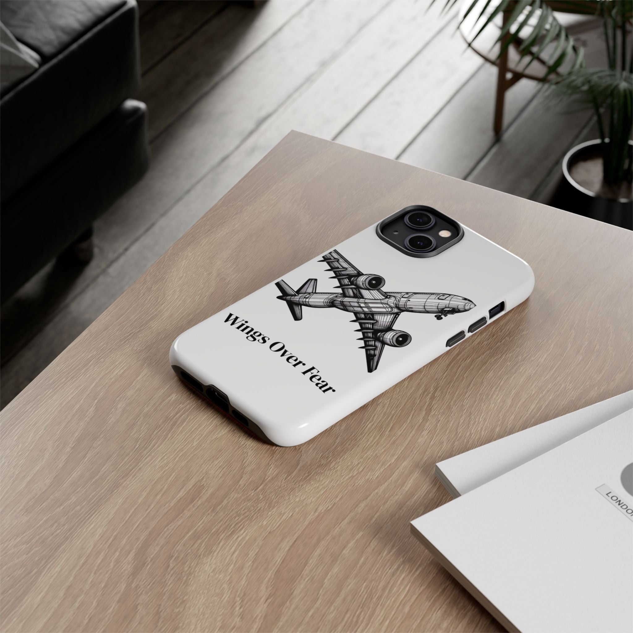 Aviation Phone Case, Inspirational Pilot Gift, Travel Enthusiast Accessory, Unique Airplane Case, Wings Over Fear Design