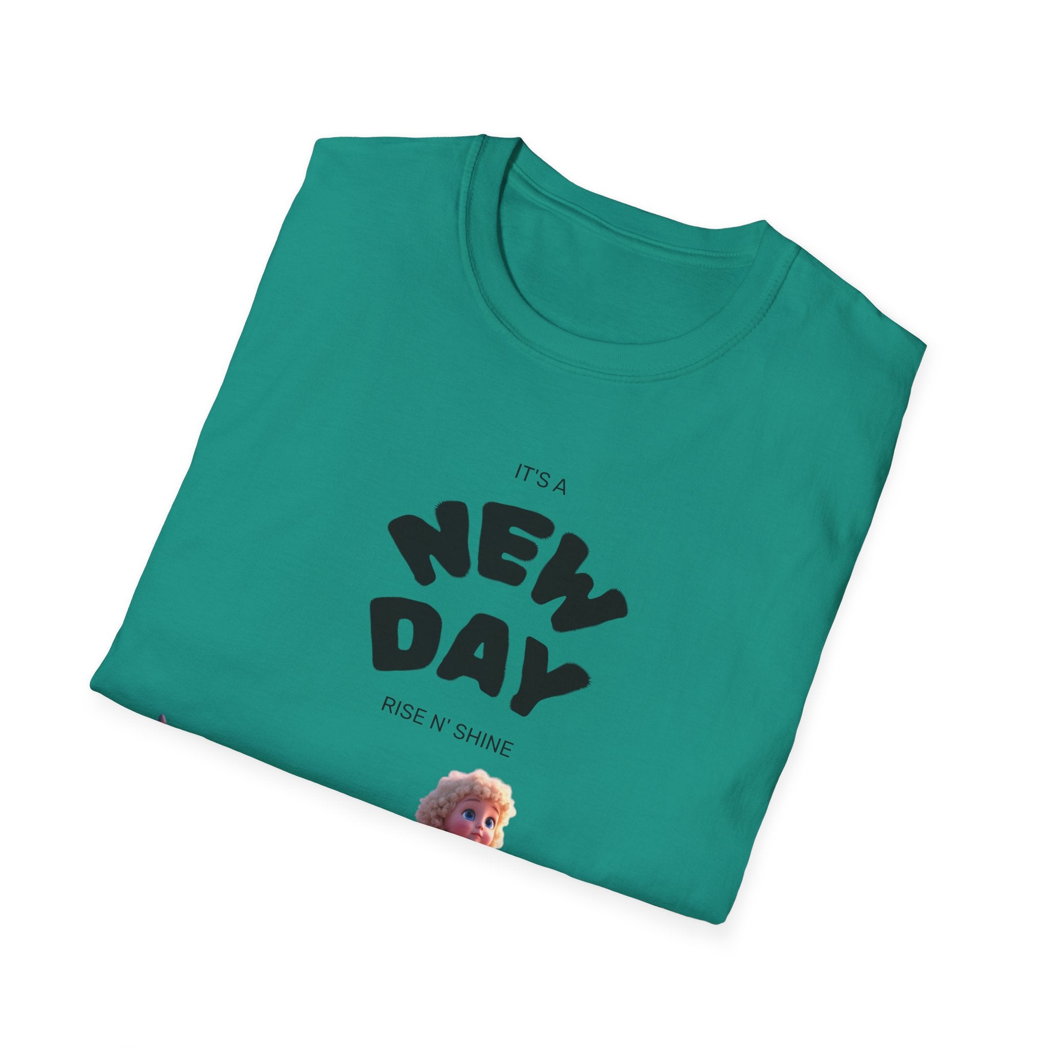 Whimsical Dolphin T-Shirt | Unisex Softstyle Tee | Fun Graphic Tee, New Day Shirt, Ocean Lover Gift, Casual Wear