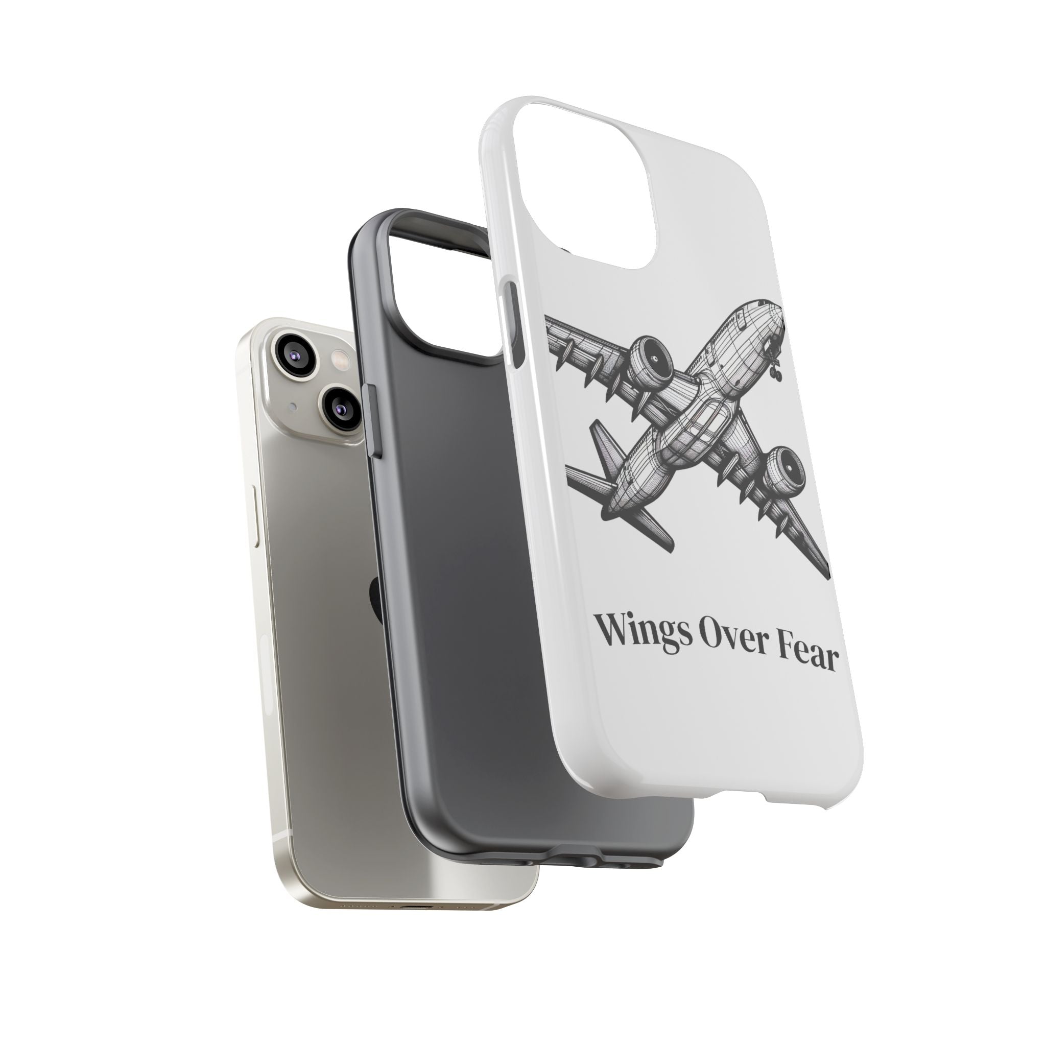 Aviation Phone Case, Inspirational Pilot Gift, Travel Enthusiast Accessory, Unique Airplane Case, Wings Over Fear Design