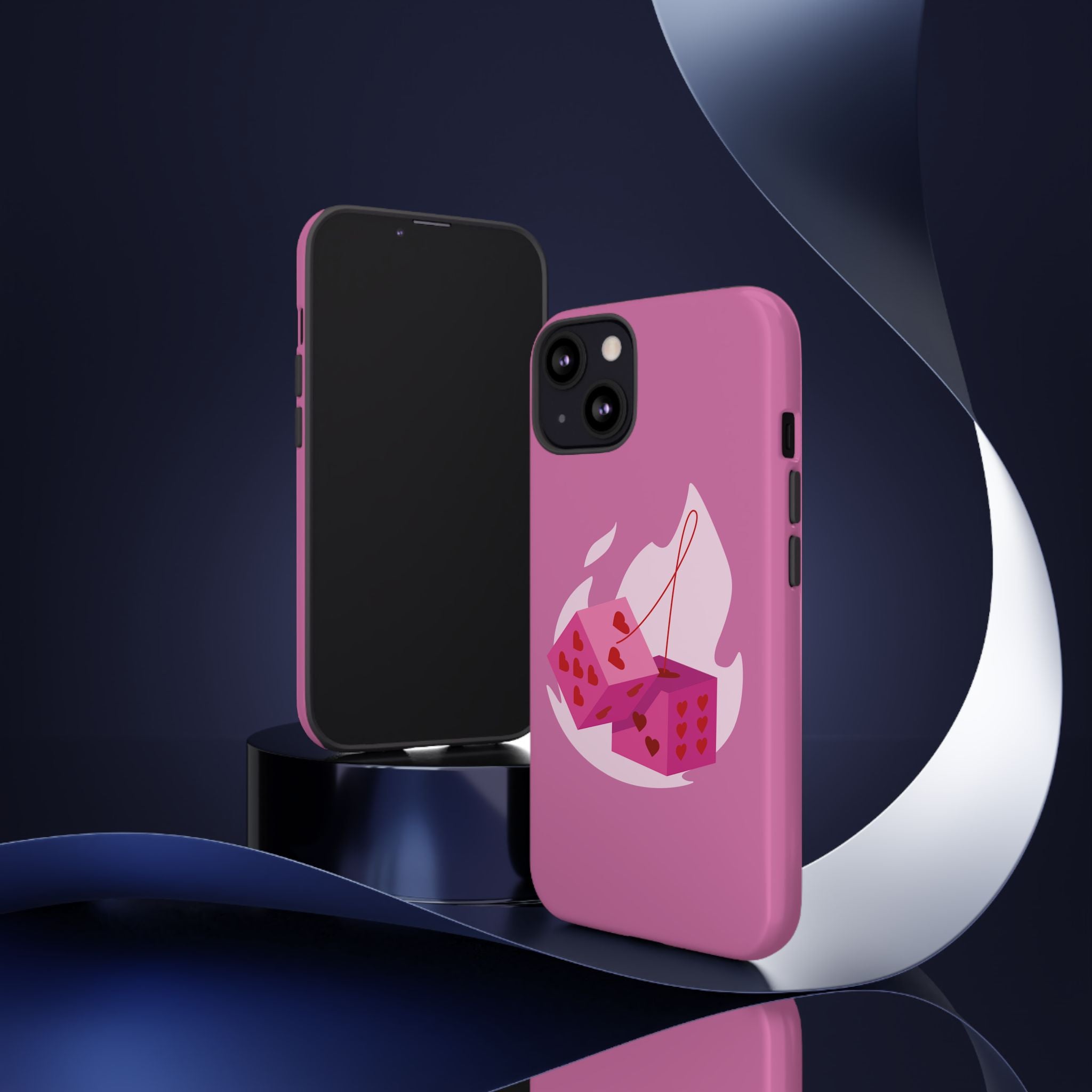 Phone Case, Tough Phone Cover, Heart Design, Cute Cell Accessories, Valentine's Day Gift, Trendy Pink Case