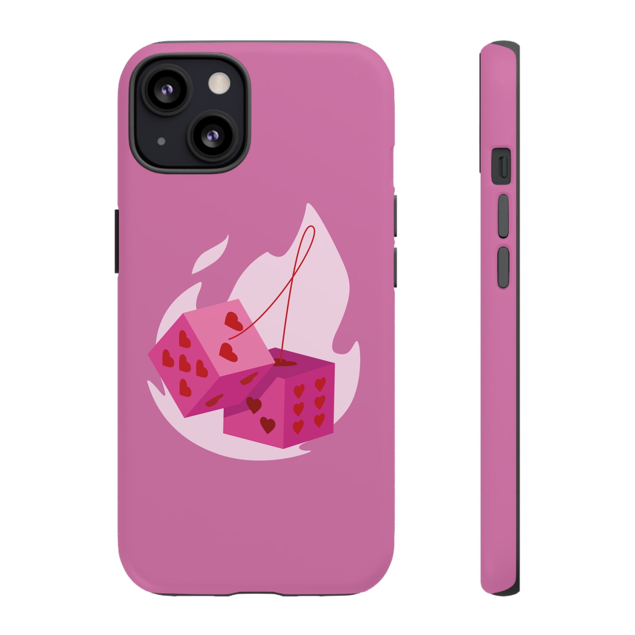 Phone Case, Tough Phone Cover, Heart Design, Cute Cell Accessories, Valentine's Day Gift, Trendy Pink Case