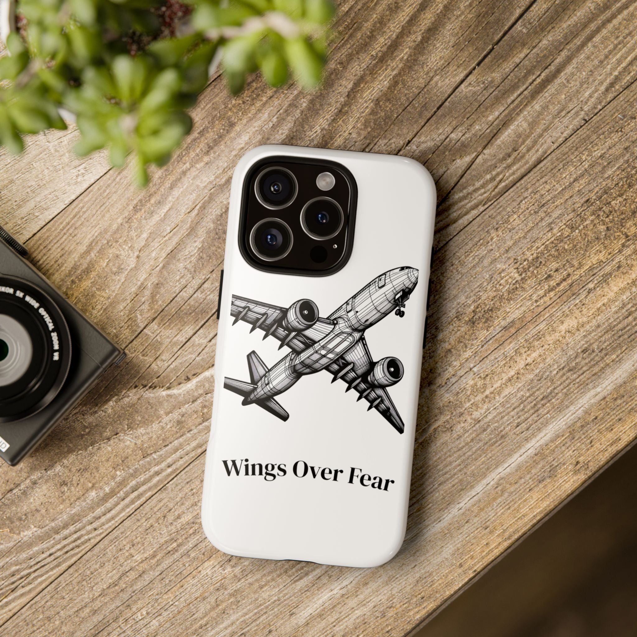 Aviation Phone Case, Inspirational Pilot Gift, Travel Enthusiast Accessory, Unique Airplane Case, Wings Over Fear Design