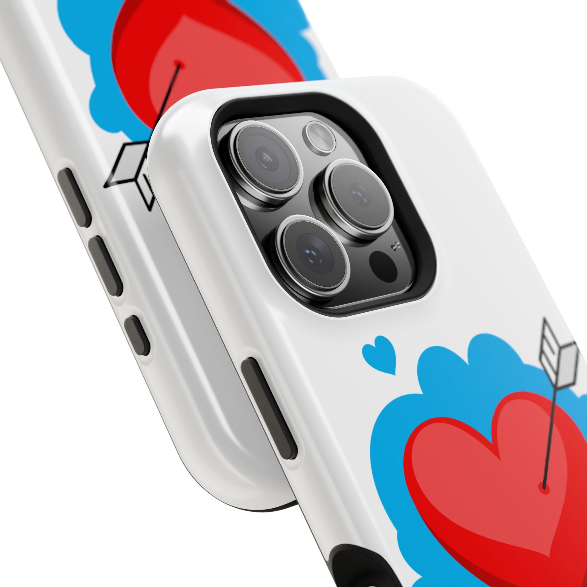 Heart Arrow Impact-Resistant Phone Case, Cute Phone Cover, Valentine's Day Gift, Durable Case, Love Themed Accessory