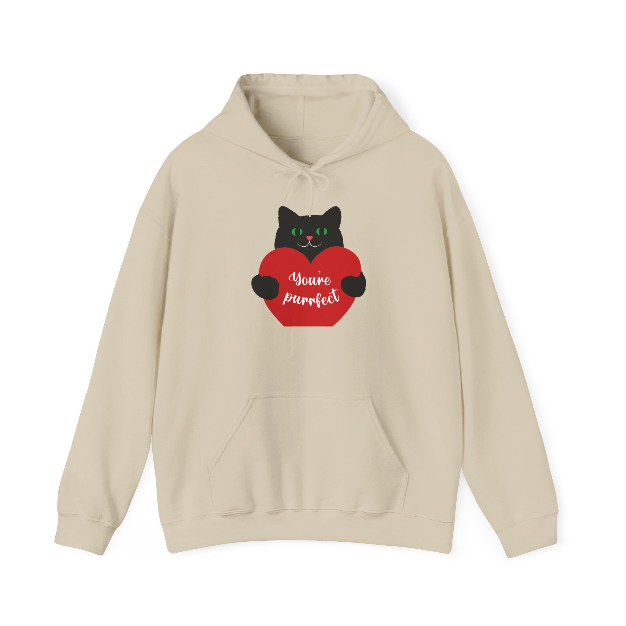 Purrfect Love Hoodie - Cozy Cat Sweatshirt for Pet Lovers, Valentine's Day, Gifts for Cat Owners, Cute Animal Apparel
