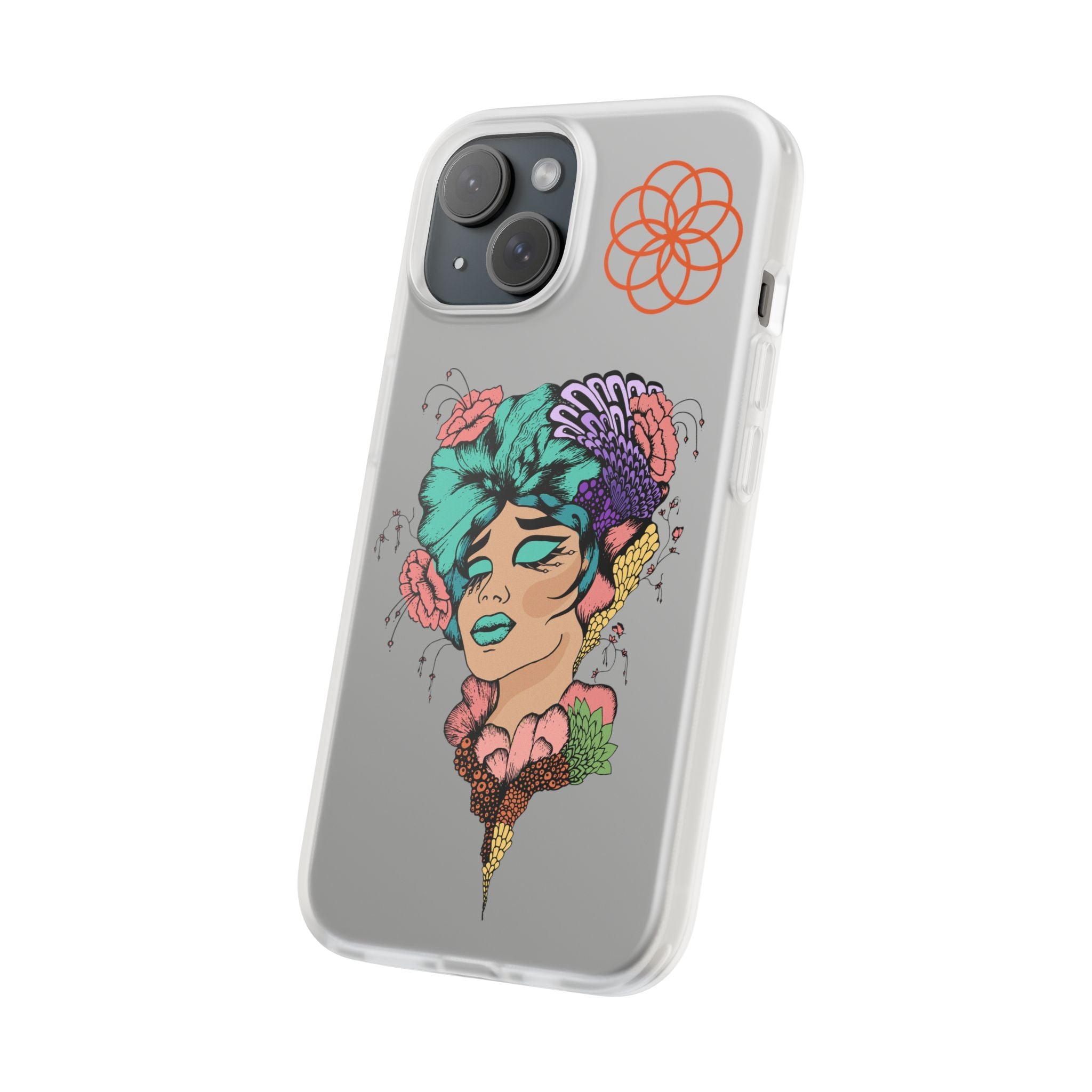 Bohemian Floral iPhone Flexi Case, Colorful Phone Cover, Trendy Floral Design, Unique Gift for Her, Stylish Phone Accessory