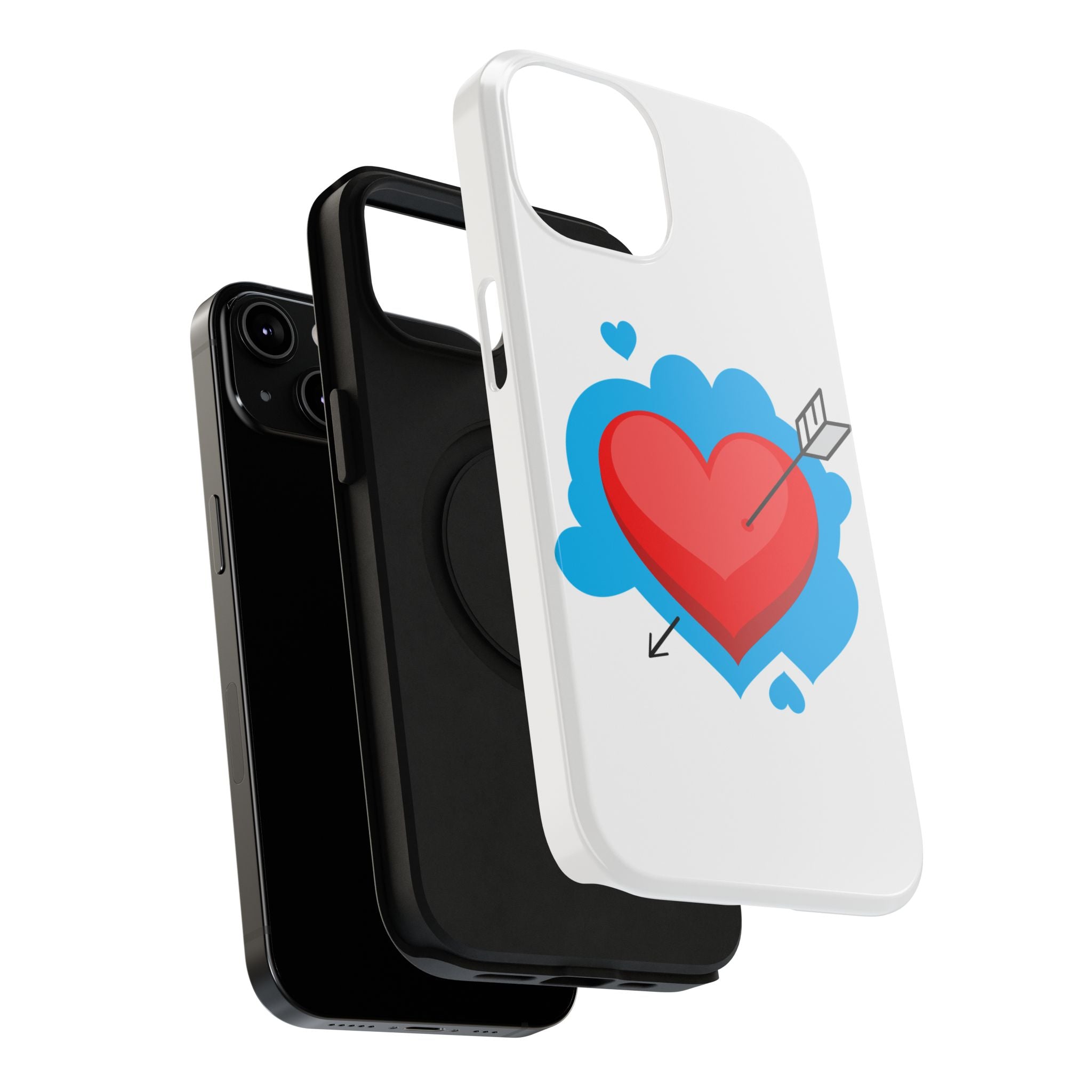 Heart Arrow Impact-Resistant Phone Case, Cute Phone Cover, Valentine's Day Gift, Durable Case, Love Themed Accessory