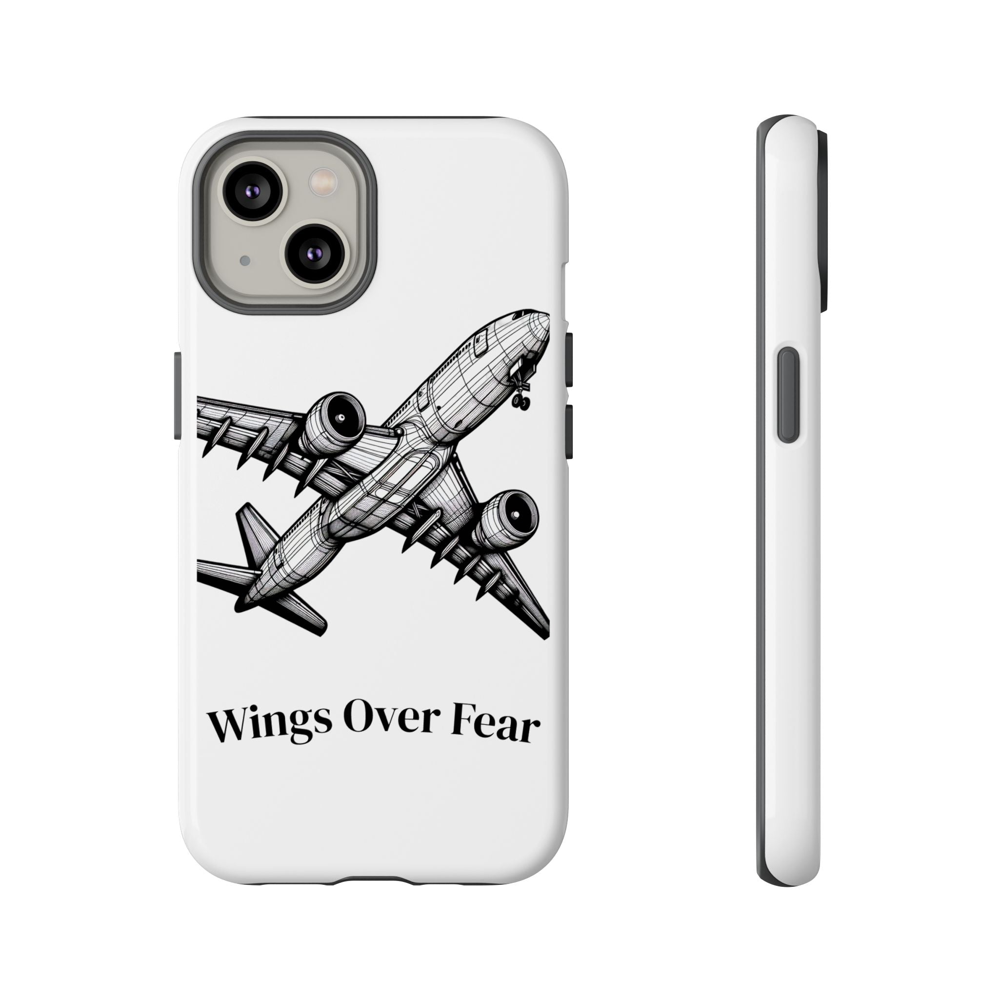 Aviation Phone Case, Inspirational Pilot Gift, Travel Enthusiast Accessory, Unique Airplane Case, Wings Over Fear Design