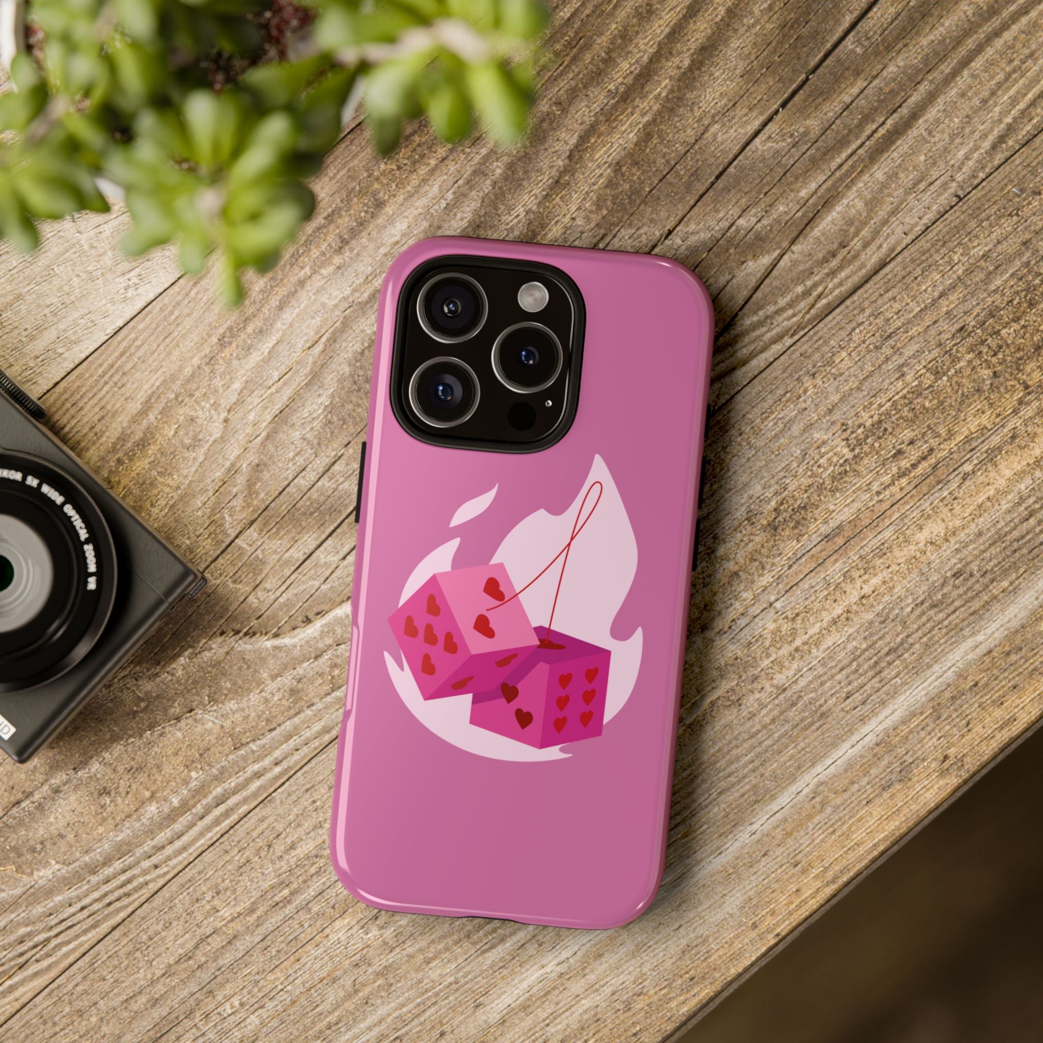 Phone Case, Tough Phone Cover, Heart Design, Cute Cell Accessories, Valentine's Day Gift, Trendy Pink Case