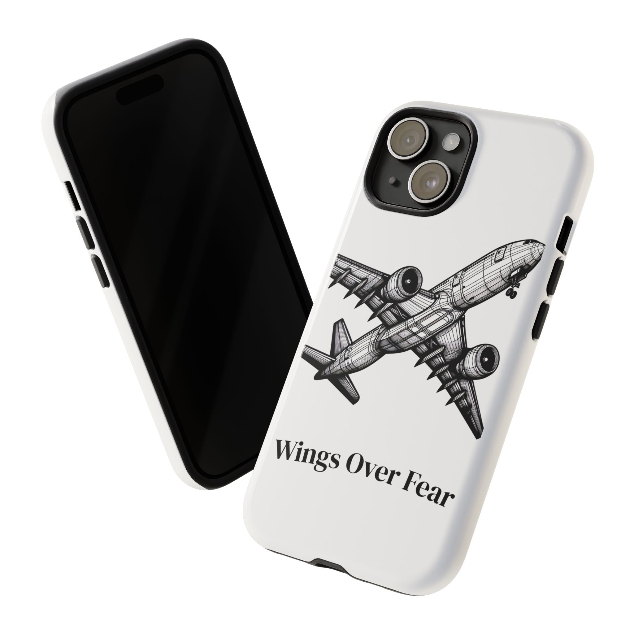 Aviation Phone Case, Inspirational Pilot Gift, Travel Enthusiast Accessory, Unique Airplane Case, Wings Over Fear Design