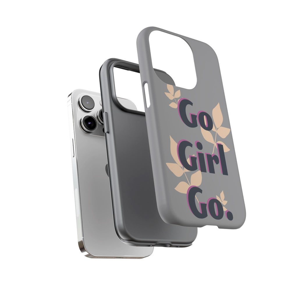 Stylish Phone Case - Go Girl Go, Motivational Tough Case, Gift for Her, Kindness Reminder, Floral Mobile Cover, Inspirational Phone [...]