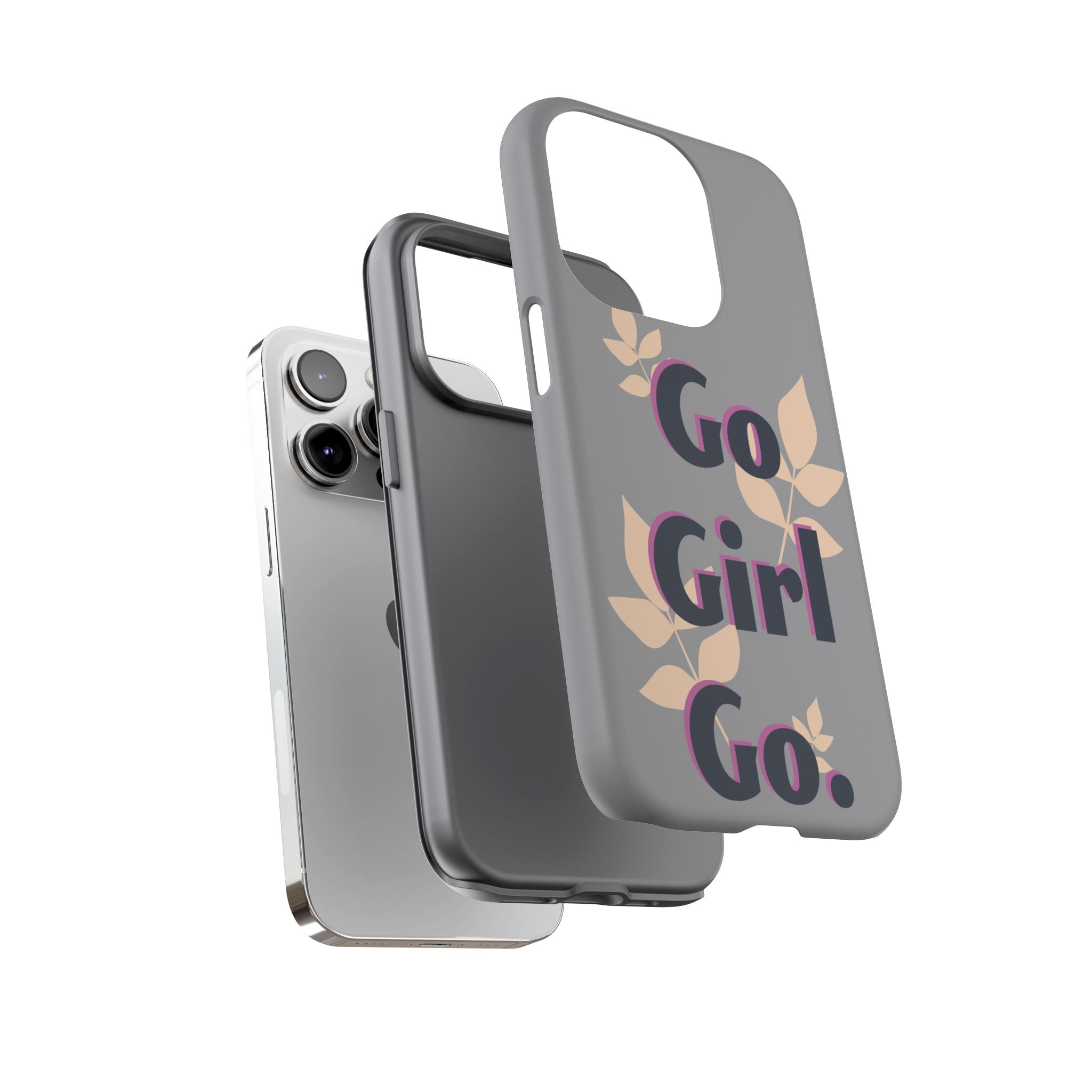 Stylish Phone Case - Go Girl Go, Motivational Tough Case, Gift for Her, Kindness Reminder, Floral Mobile Cover, Inspirational Phone [...]