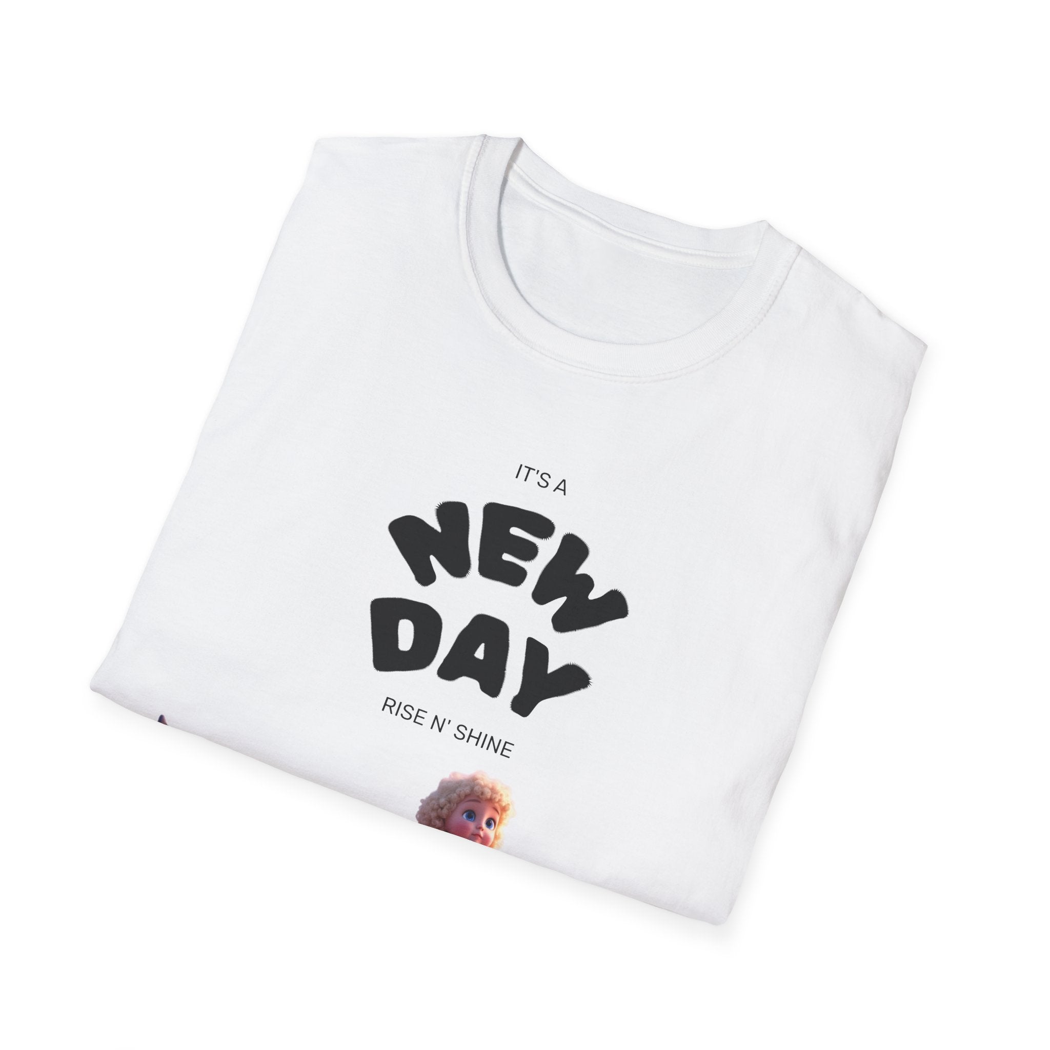 Whimsical Dolphin T-Shirt | Unisex Softstyle Tee | Fun Graphic Tee, New Day Shirt, Ocean Lover Gift, Casual Wear