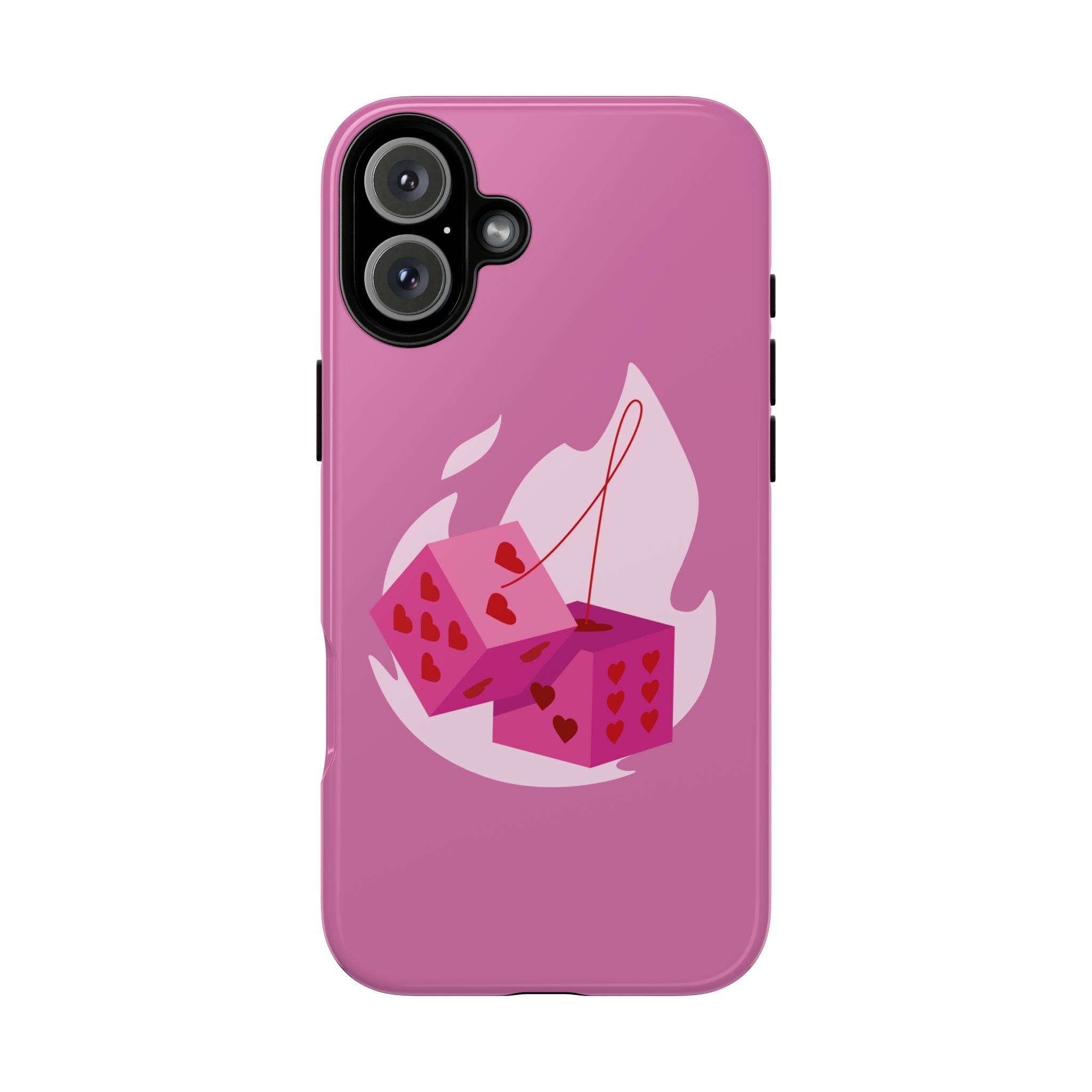 Phone Case, Tough Phone Cover, Heart Design, Cute Cell Accessories, Valentine's Day Gift, Trendy Pink Case