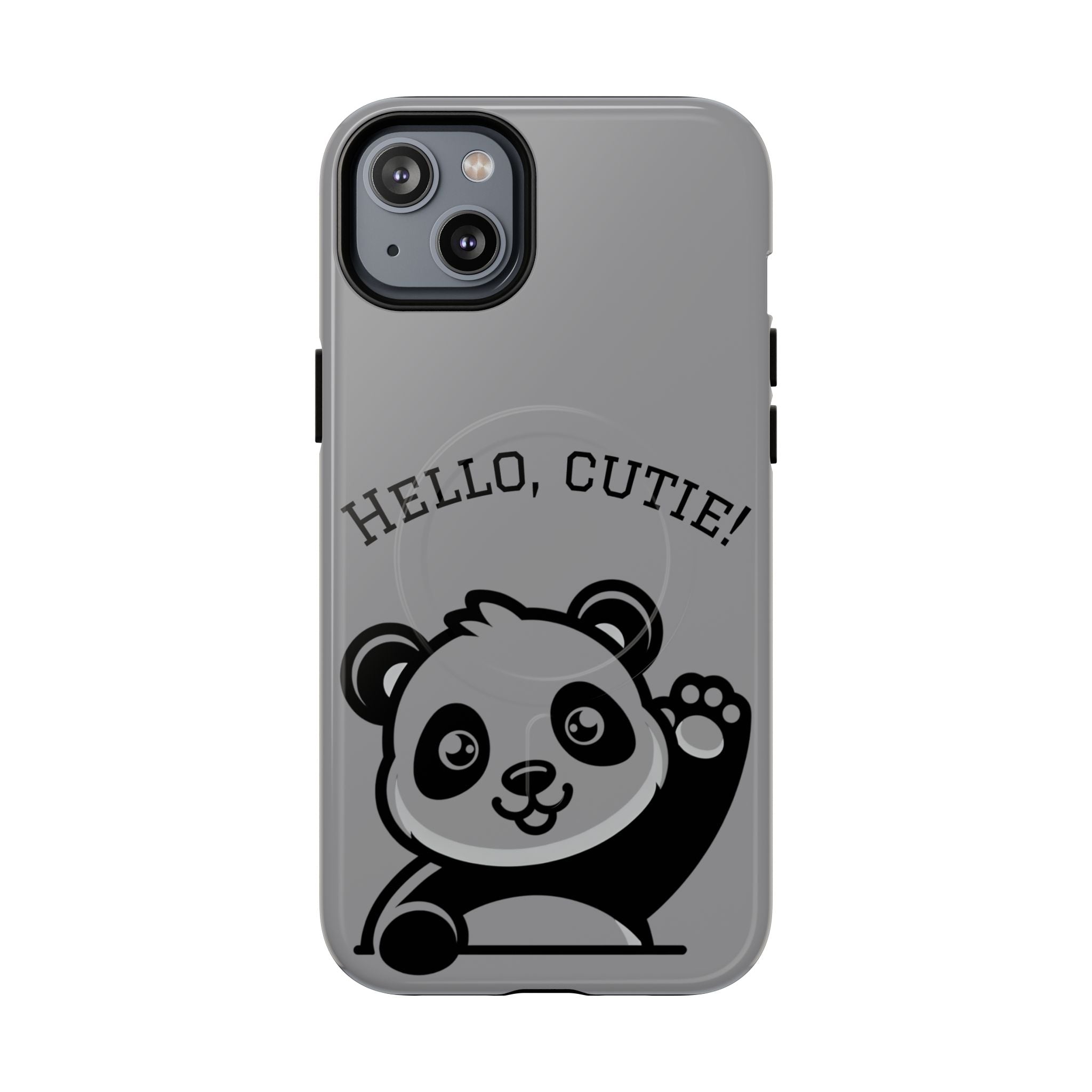 Cute Panda Phone Case, Tough Magnetic Cases for iPhone, Hello Cutie Design, Fun Gift for Kids, Unique Tech Accessories