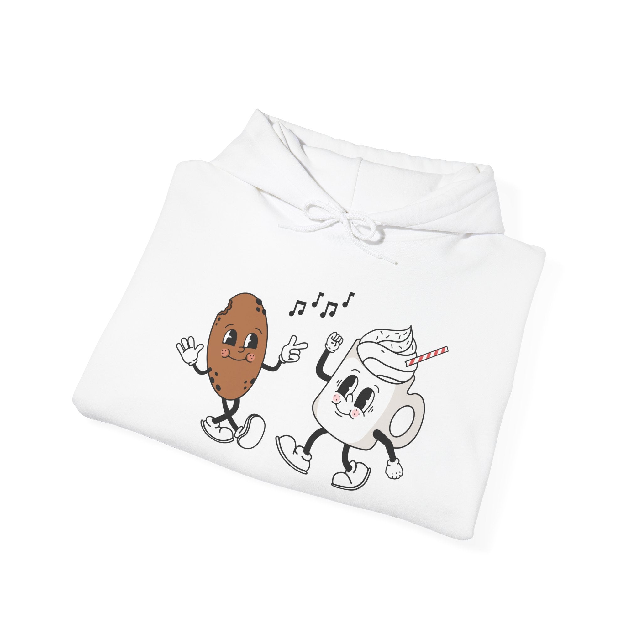 Kawaii Foodie Hoodie - Cute Unisex Sweatshirt with Singing Milkshake & Cookie | Cozy Gift for Food Lovers, Casual Wear, Birthdays