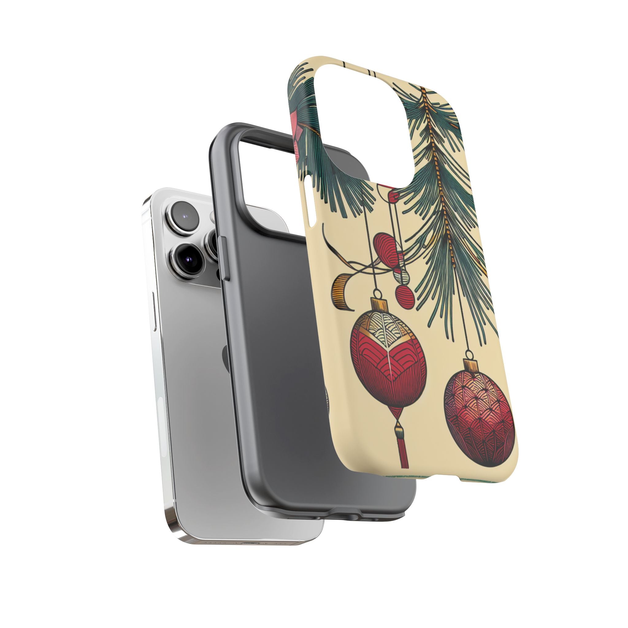 Christmas Phone Case with Ornament Design | Holiday Gift, Festive Mobile Cover, Cute Tough Case, Winter Decoration