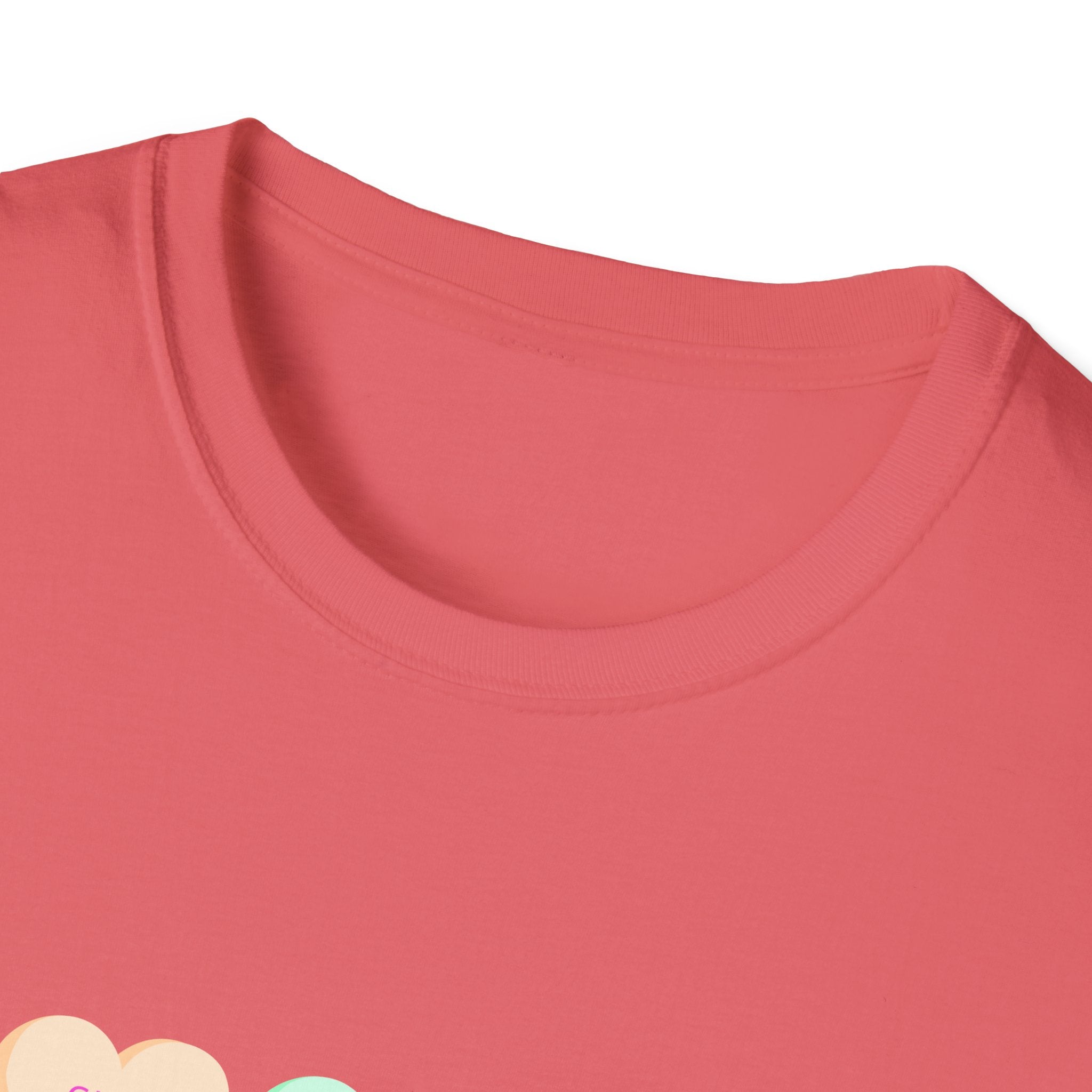 Colorful Love Hearts Unisex Softstyle T-Shirt, Valentine's Day Gift, Couple's Tees, Casual Wear, Cute Heart Shirt