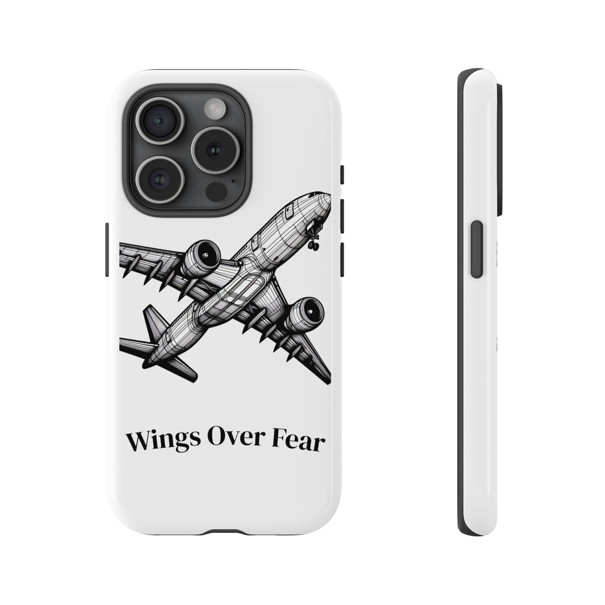Aviation Phone Case, Inspirational Pilot Gift, Travel Enthusiast Accessory, Unique Airplane Case, Wings Over Fear Design